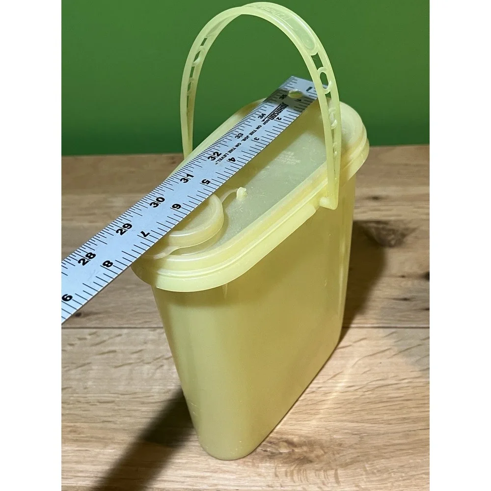 Tupperware Pour Pitcher, Shelf Saver 1243 & Servalier 4 Pieces w/lids Yellow Vtg